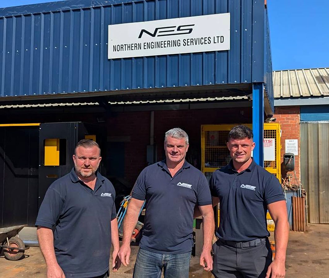 Jon, John and Brad, the three directors of Northern Engineering Services, outside the workshop